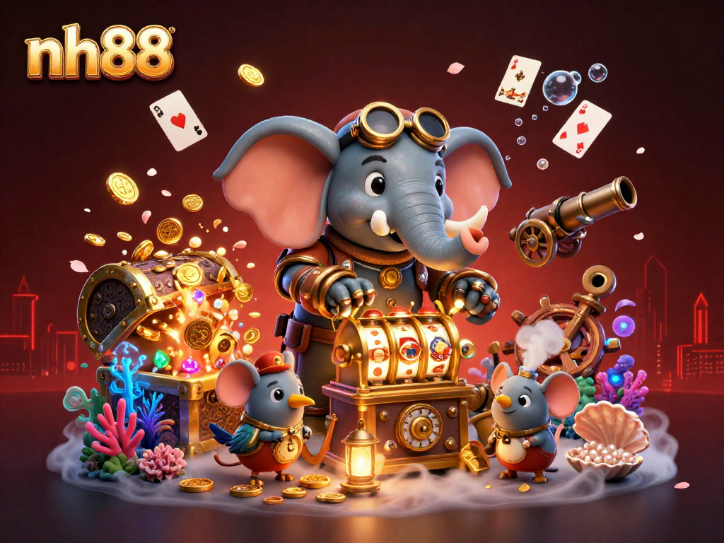 Experience thrilling gameplay at nh88 with a vibrant steampunk-themed casino scene filled with adventure.