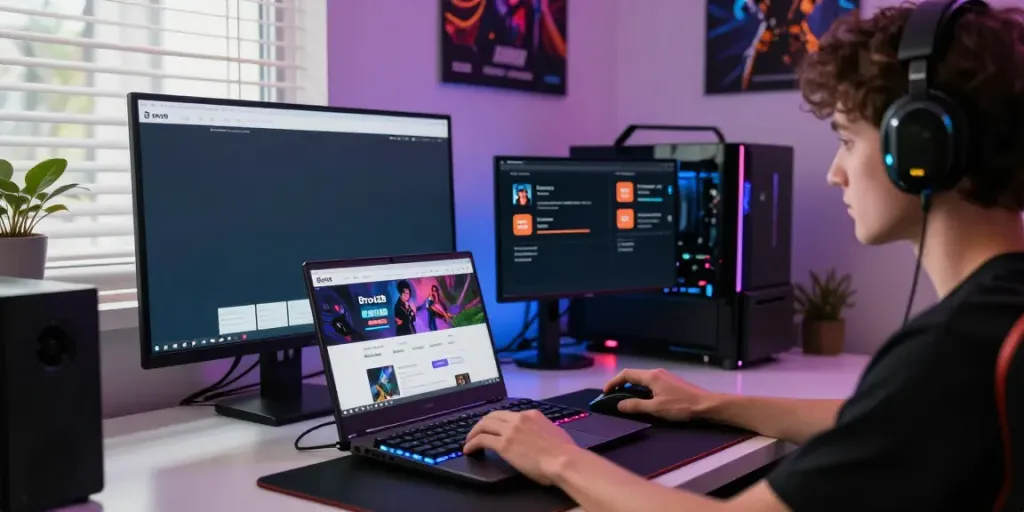 Experience seamless bro138 login while gaming in a vibrant setup with advanced features.