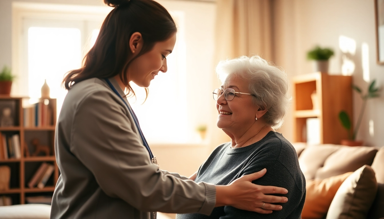 Home care dripping springs tx with a caregiver providing compassionate support to a senior in a cozy setting.
