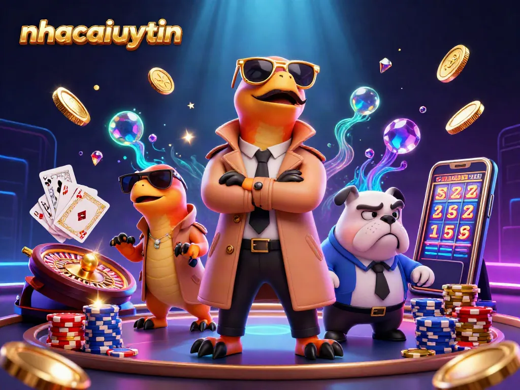 Raptors in a trench coat trying to enter a VIP lounge at nhacaiuytin casino, with coins and chips