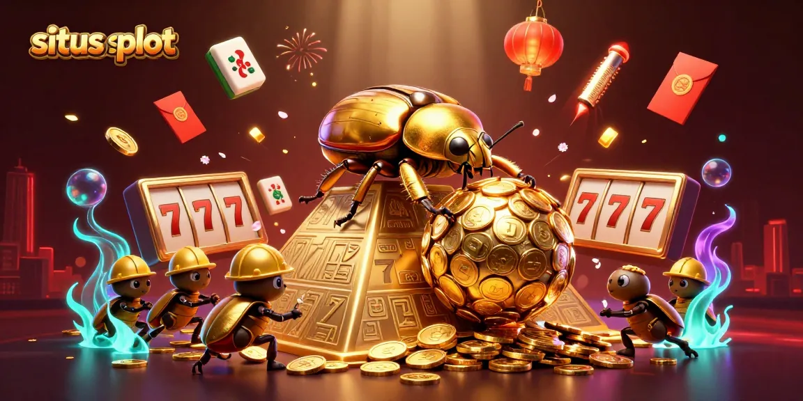 Situs slot menarik dengan karakter unik dan elemen kasino yang meriah.