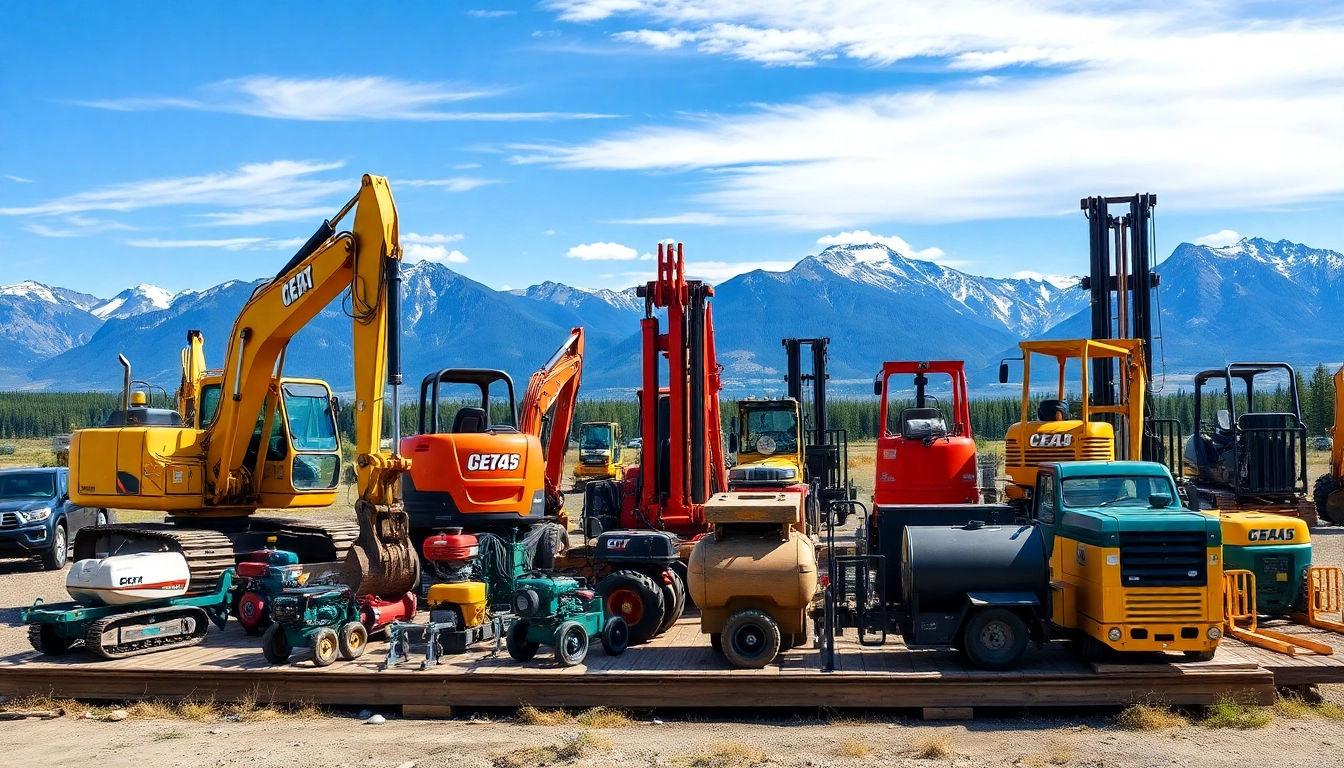 Showcasing Columbia falls equipment rental machinery amidst a picturesque outdoor setting to highlight rental options.