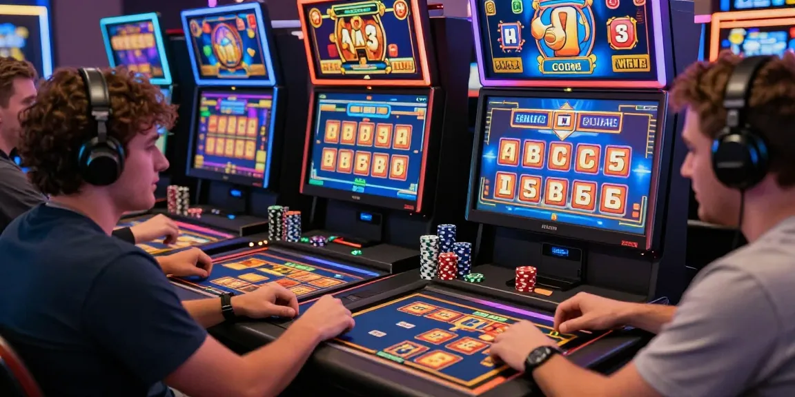 Engaged players enjoying situs gacor at a vibrant online casino gaming table.