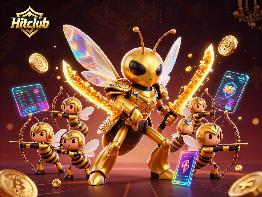 Hitclub introduces exciting gaming adventures with colorful crypto elements and vibrant characters.