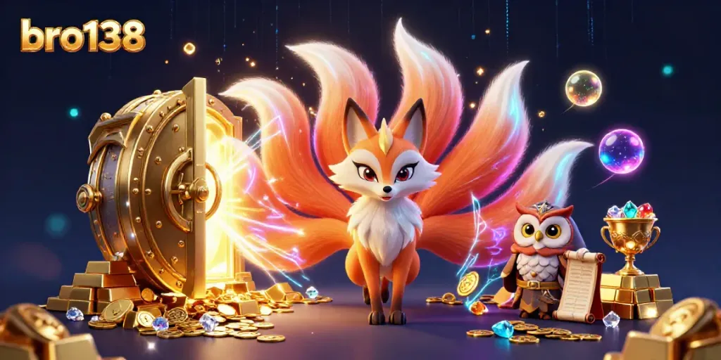 Engage with the vibrant world of bro138 featuring mystical characters and glimmering treasures in an electrifying casino setting.
