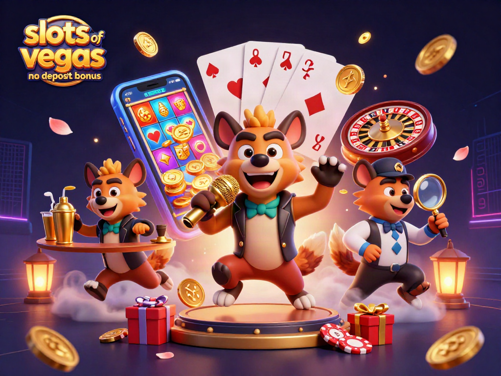 Experience the excitement of slots of vegas no deposit bonus with vibrant characters and engaging casino elements.