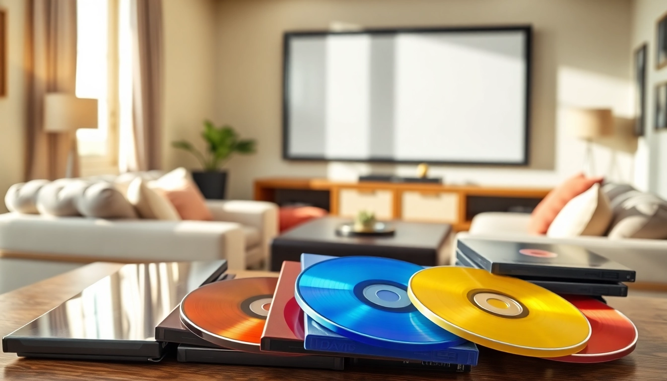 Browse appealing wholesale DVDs showcased in an inviting home theater setting.