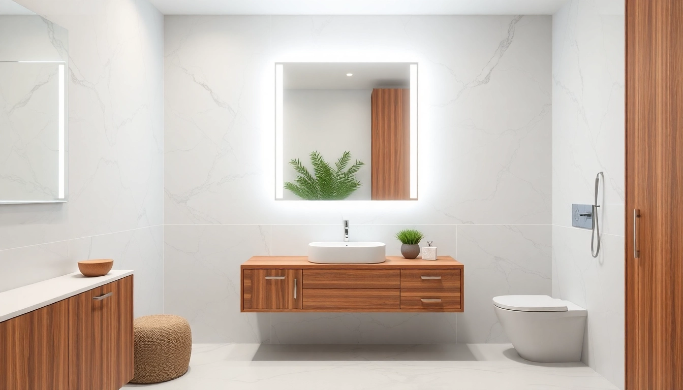 Spiegelschrank Bad mit elegantem Design in einem modernen Badezimmer.