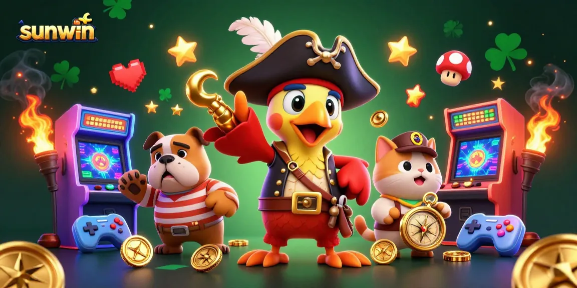 Experience thrilling action with sunwin’s pirate-themed casino adventure illustration.