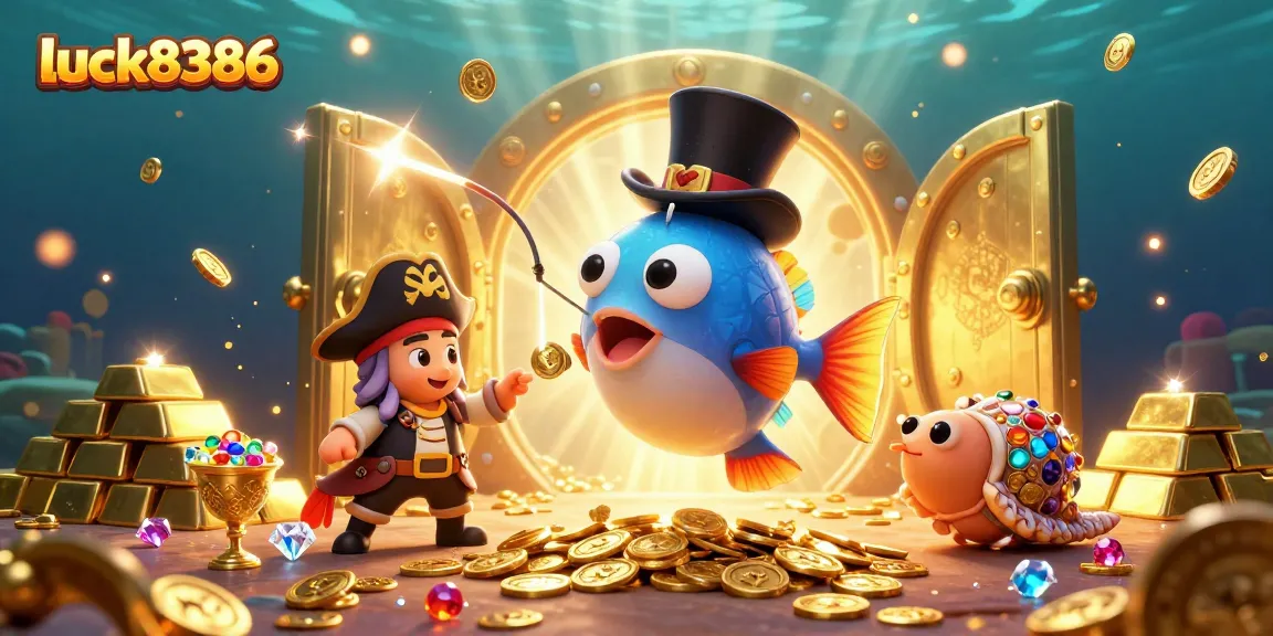 Engage with luck8386 in an underwater casino adventure featuring a decorative anglerfish, pirate shrimp, and gemstone snail.