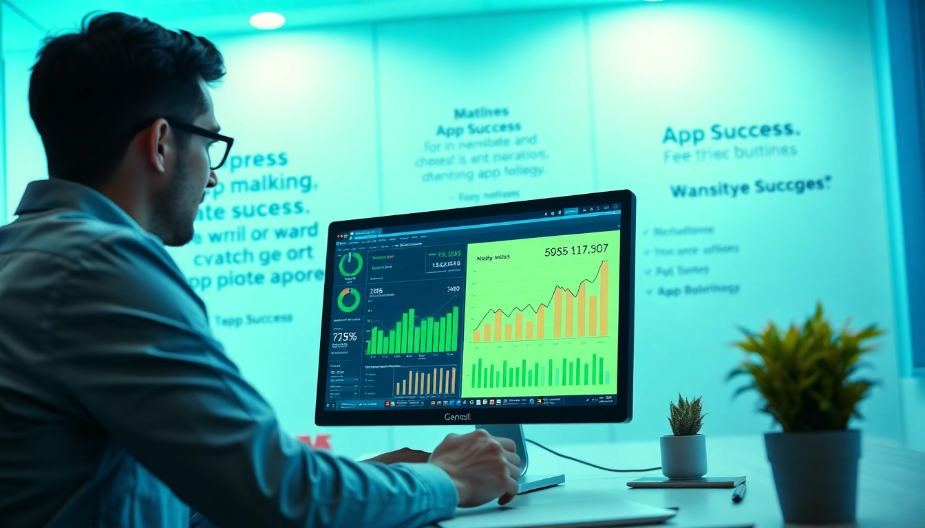 Implement effective aso tips while analyzing mobile app metrics in a bright office.