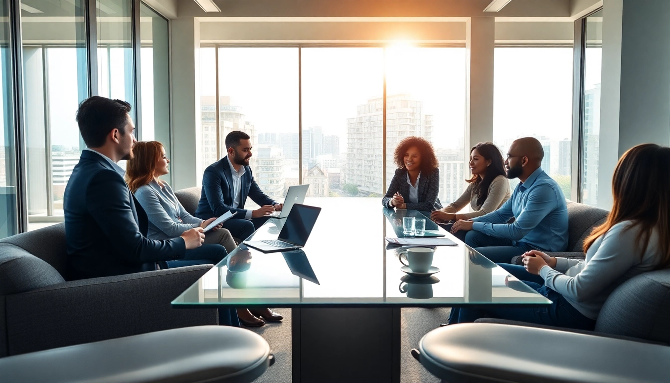 Discussing merchant cash advance london options in a modern business meeting.