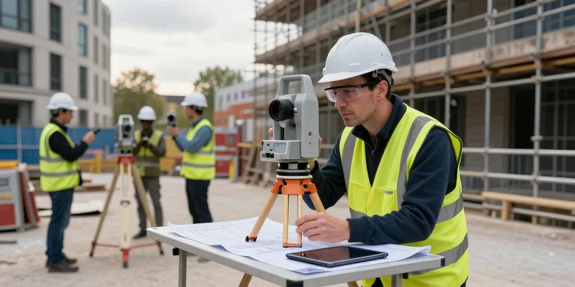 Surveyors as we all surveys using advanced technology on a construction site in London, capturing precise data for building projects.