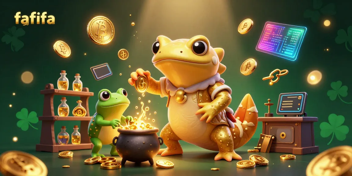 Engage with fafifa's captivating gold alchemy scene in a medieval crypto casino setting.