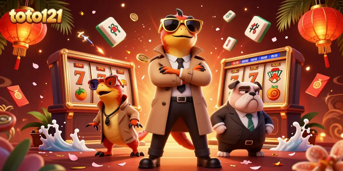 toto121 offers thrilling slot gameplay featuring dynamic 3D characters and vibrant casino elements.