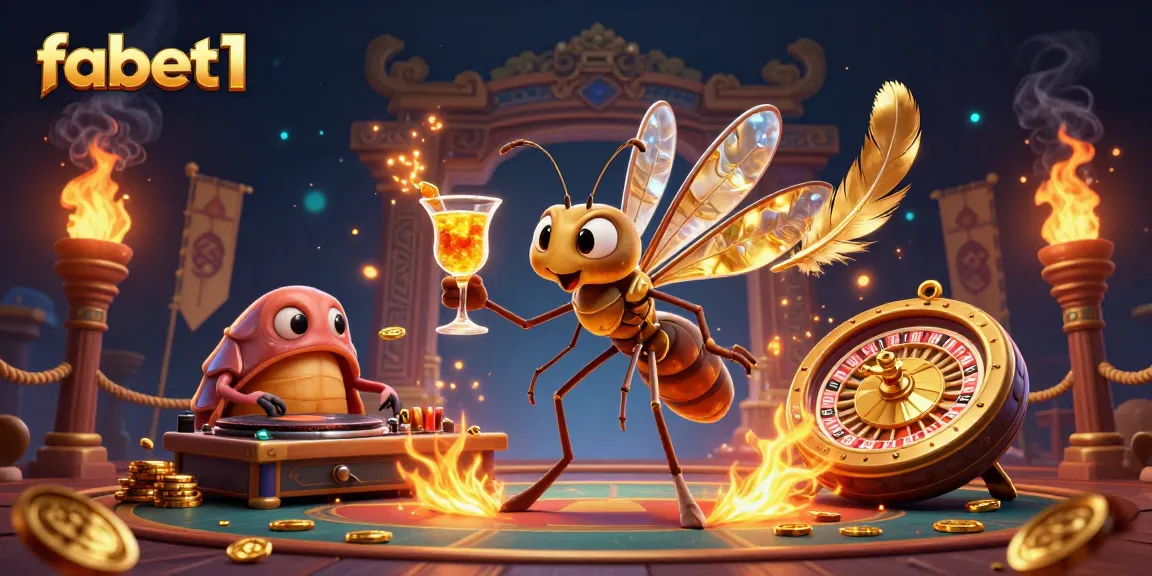Join the excitement with fabet1 as the frozen mosquito mascot and trilobite DJ animate the casino scene.