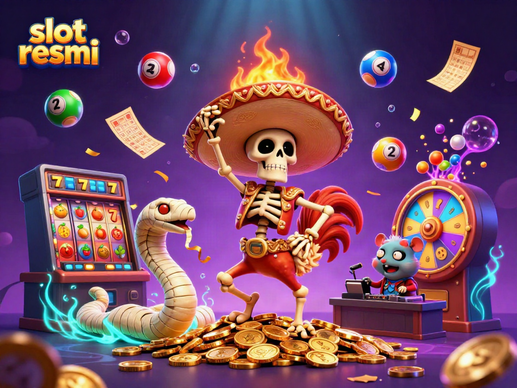 Experience the excitement of slot resmi with a dynamic casino scene featuring vibrant characters and symbols.