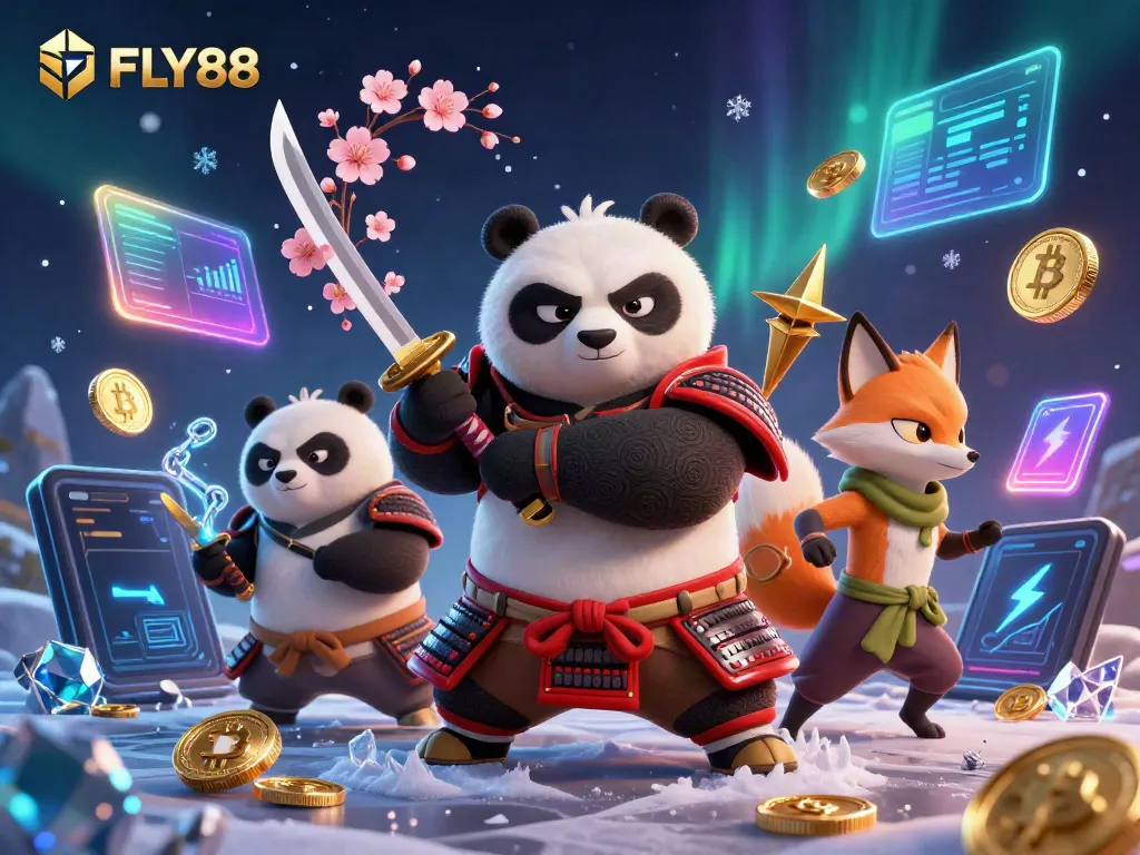 Experience explosive wins at FLY88 with thrilling samurai and crypto elements in a vibrant casino scene.