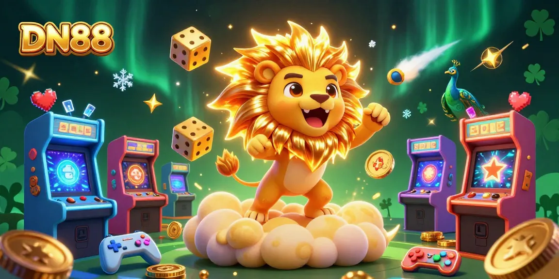 Experience thrilling gameplay at DN88 with a vibrant 3D casino world featuring playful characters and eye-catching elements.