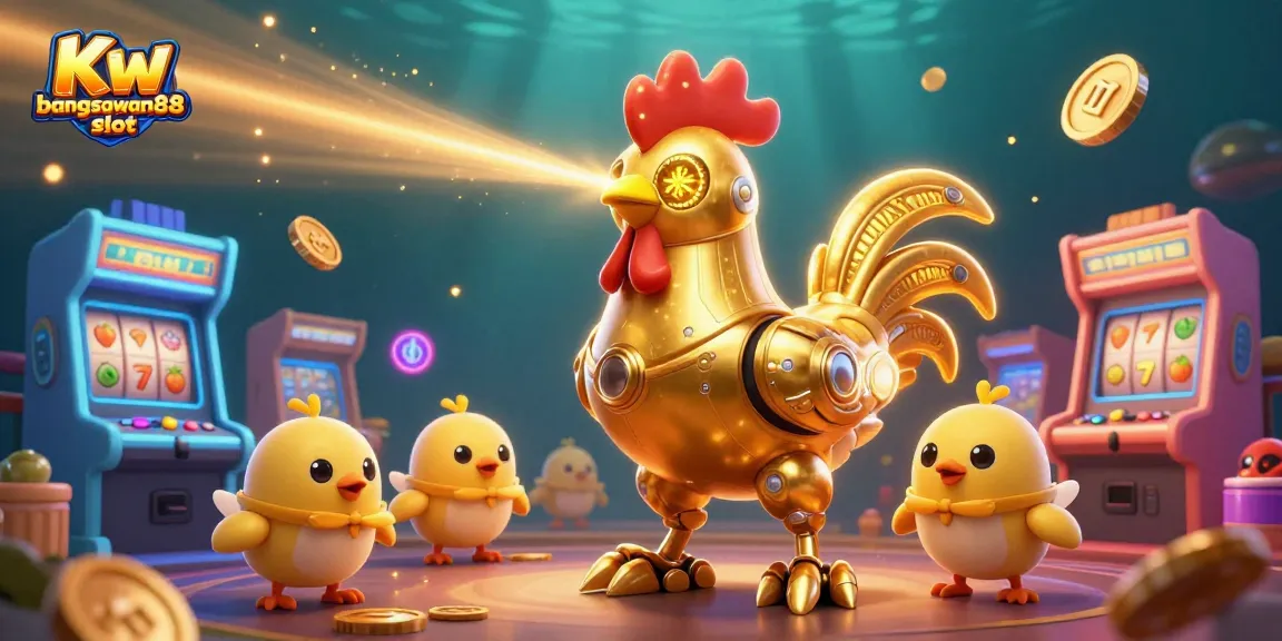 Engage in the vibrant gameplay of Kw bangsawan88 slot amidst a dynamic scene of animated characters and casino elements.