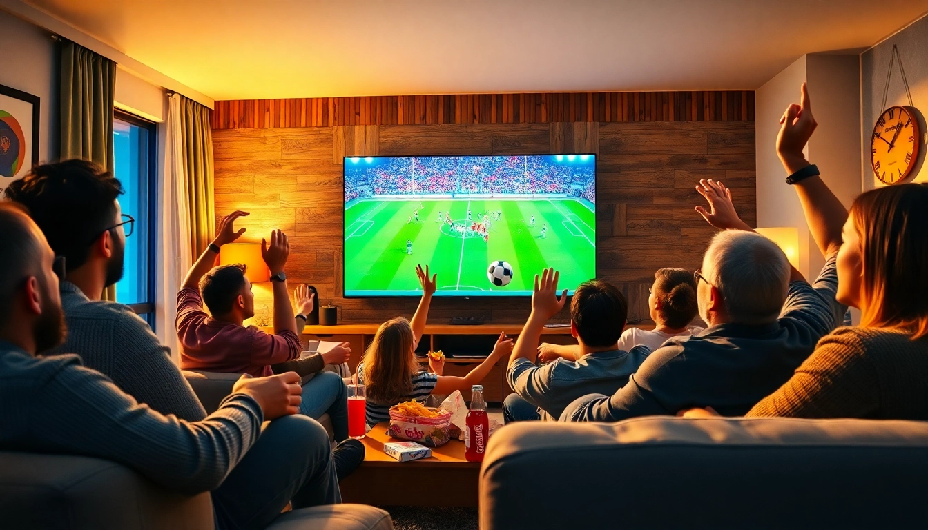 Menyaksikan pertandingan sepak bola di situs nobar dengan penuh semangat dan kegembiraan.