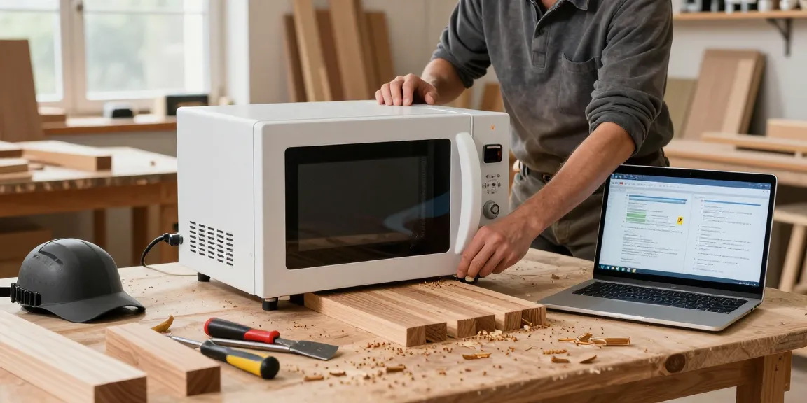 SHASHEL® equipment in use to eliminate woodworms in a woodworker's well-lit workshop environment.