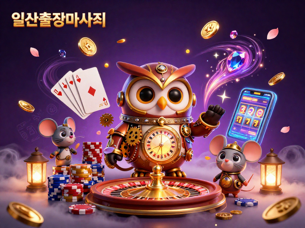 Join the excitement of 일산출장마사지 with vibrant casino elements and colorful animations in this thrilling illustration.