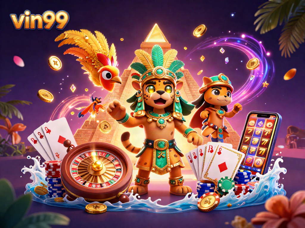 Join vin99 for thrilling adventures with the Mayan jaguar priest and spectacular casino action!