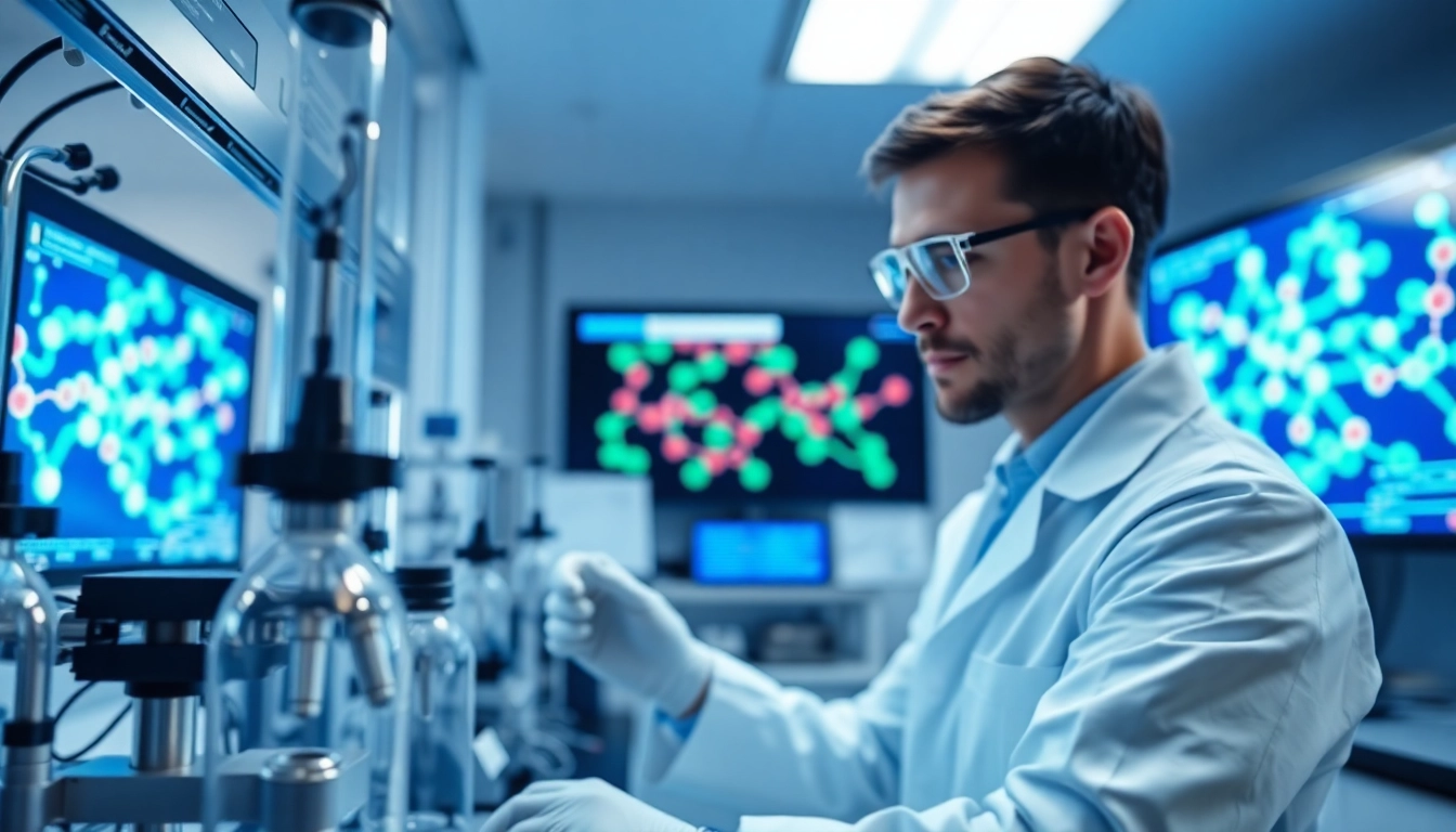 Researching ss-31 peptide for sale in a high-tech laboratory setting.