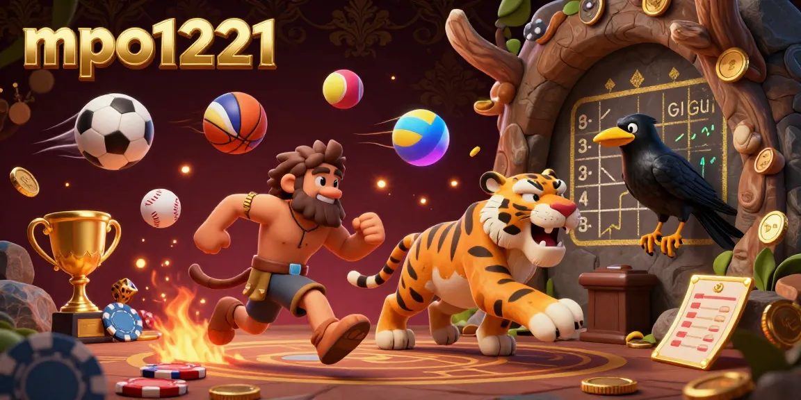 Experience mpo1221 at a vibrant prehistoric casino with caveman gaming elements.