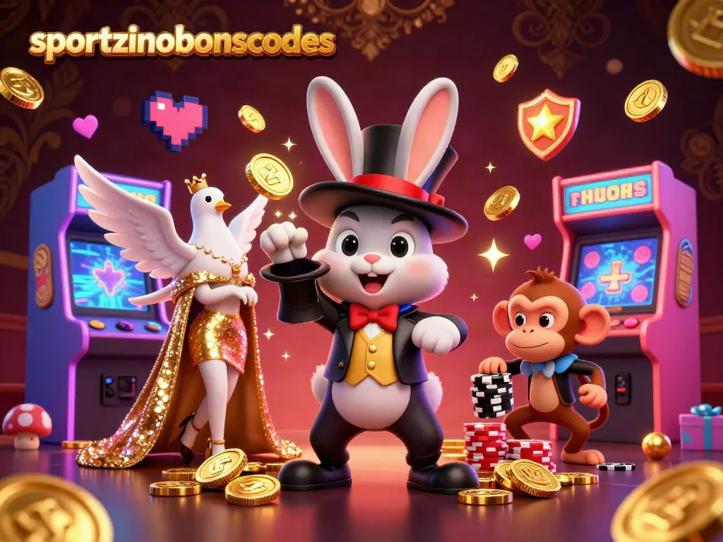 Experience thrilling gameplay with sportzinobonuscodes featuring a cartoon magician and casino elements.