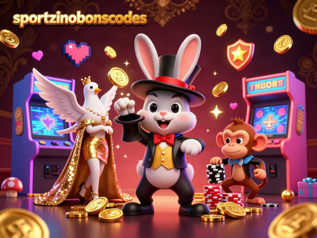Experience thrilling gameplay with sportzinobonuscodes featuring a cartoon magician and casino elements.