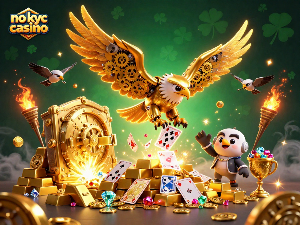 Experience thrilling gameplay at a no kyc casino with our exciting 3D illustration.