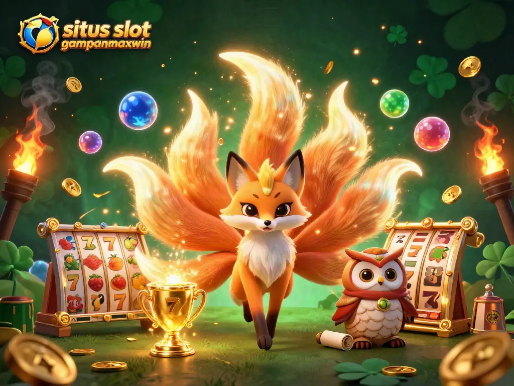 Experience the thrill of situs slot gampang maxwin with a vibrant 3D illustration showcasing luck and excitement in gambling.