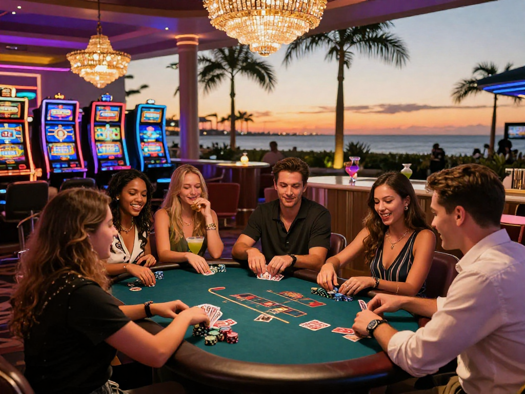 A diverse group enjoying casino games in Florida, continue reading this for the ultimate gaming experience.