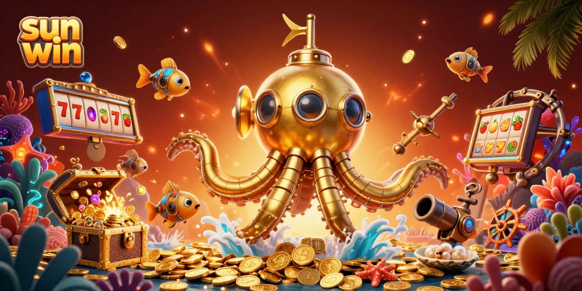 Experience thrilling wins with sun win amid golden coins and vibrant slot game action.