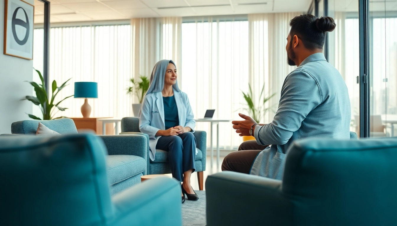 Psychiatrists in dubai providing therapy in a modern clinic with a warm atmosphere.