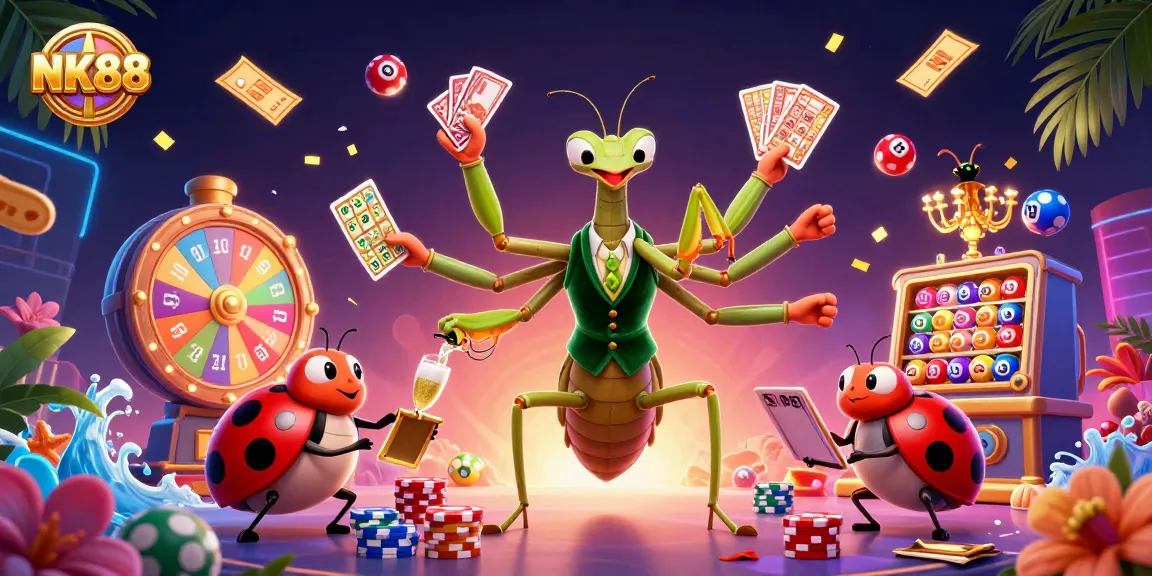 Experience the thrill of NK88 as vibrant games and characters light up your casino world.
