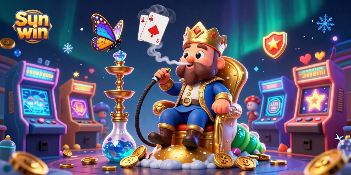 Win big at Sun win with a captivating scene of gaming and vibrant characters