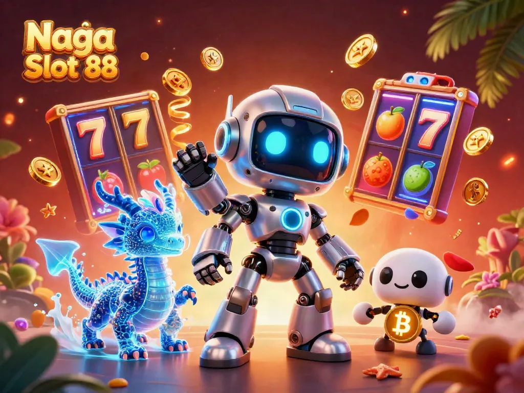 Engage with Naga Slot 88 through vibrant visuals of slots and gaming excitement.