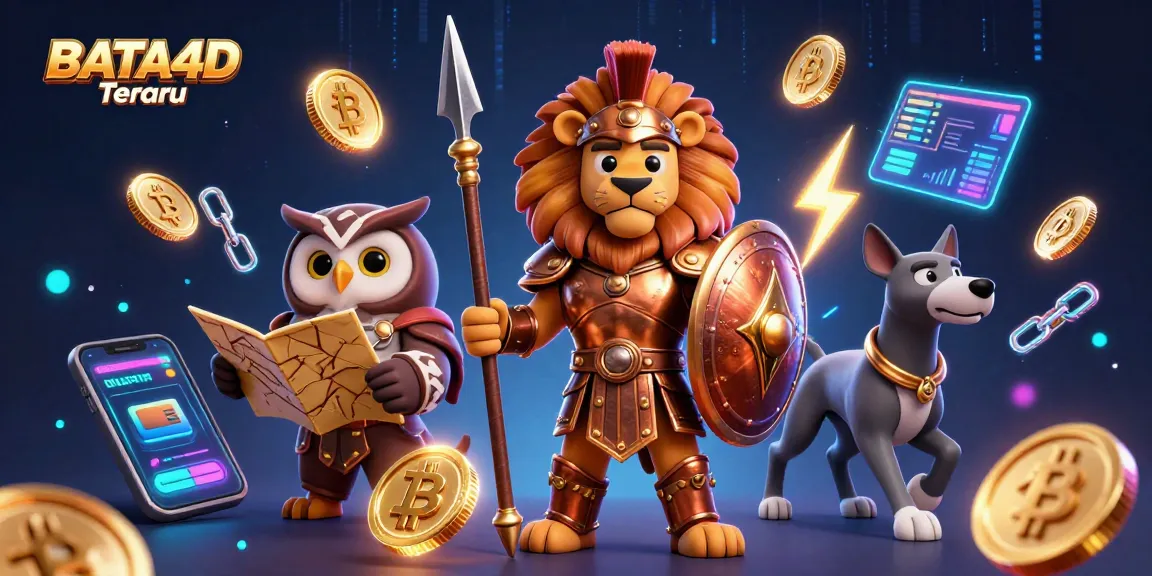 BATA4D Terbaru showcases a vibrant 3D casino scene with characters in action, highlighting energetic gaming features.