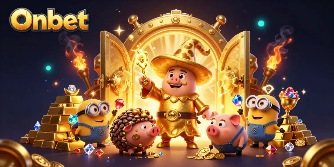 Onbet presents a magical 3D treasure scene with wizardry and thrilling casino elements.