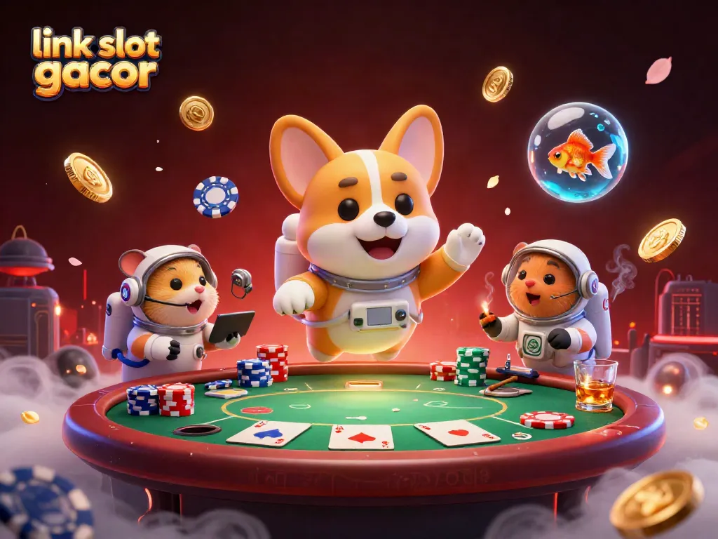 Gambarkan link slot gacor di kasino luar angkasa dengan karakter lucu dan elemen permainan yang menarik.