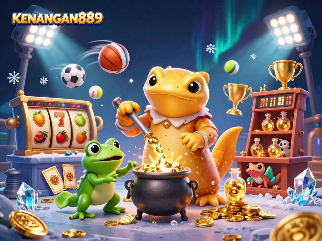 Experience thrilling gameplay with KENANGAN889 slot games, featuring vibrant symbols and dynamic sports elements.